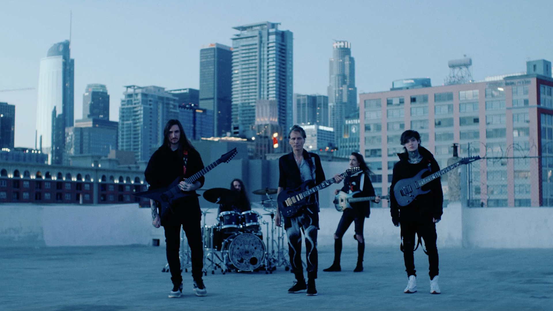 Steve Vai and Polyphia filming Ego Death music video